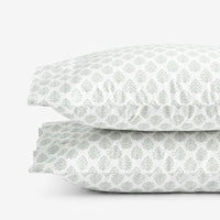 Butti Bouquet Classic Smooth Sateen Pillowcase Set - Green Sage, Standard,Green Sage
