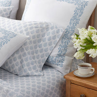 Butti Bouquet Classic Smooth Sateen Bed Sheet Set - Dusty Blue, Twin,Dusty Blue