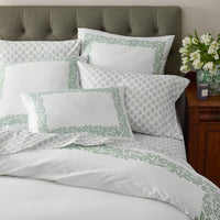 Butti Bouquet Classic Smooth Sateen Bed Sheet Set - Green Sage, Twin,Green Sage
