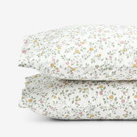 Lucenda Classic Cool Cotton Percale Pillowcase Set - Scattered Flowers, Standard,Scattered Flowers