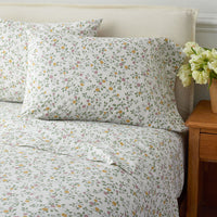 Lucenda Classic Cool Cotton Percale Pillowcase Set - Scattered Flowers, Standard,Scattered Flowers