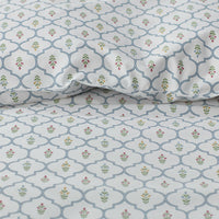 Lucenda Classic Cool Cotton Percale Pillowcase Set - Framed Flowers, Standard,Framed Flowers