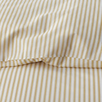 Lucenda Classic Cool Cotton Percale Pillowcase Set - Textured Stripe Gold, Standard,Textured Stripe Gold