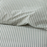 Lucenda Classic Cool Cotton Percale Pillowcase Set - Textured Stripe Green, Standard,Textured Stripe Green