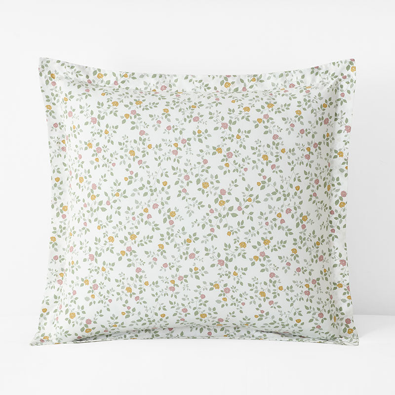 Lucenda Classic Cool Cotton Percale Sham - Scattered Flowers, Euro,Scattered Flowers