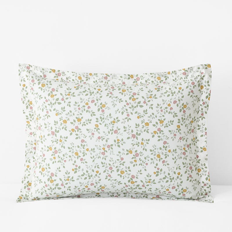 Lucenda Classic Cool Cotton Percale Sham - Scattered Flowers, Standard,Scattered Flowers