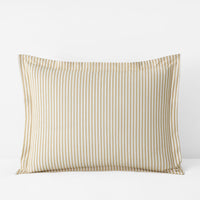 Lucenda Classic Cool Cotton Percale Sham - Textured Stripe Gold, Standard,Textured Stripe Gold