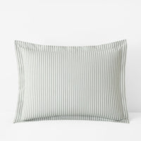 Lucenda Classic Cool Cotton Percale Sham - Textured Stripe Green, Standard,Textured Stripe Green