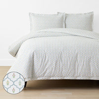 Lucenda Classic Cool Cotton Percale Duvet Cover Set - Framed Flowers, Twin/Twin XL,Framed Flowers