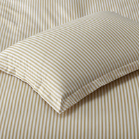 Lucenda Classic Cool Cotton Percale Duvet Cover Set - Textured Stripe Gold, King/Cal. King,Textured Stripe Gold