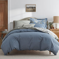 Garden Mist Classic Cool Cotton Percale Pillowcase Set - Stripe Smoke Blue, Standard,Stripe Smoke Blue