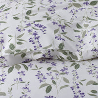 Garden Mist Classic Cool Cotton Percale Duvet Cover - Leaf Purple Multi, King/Cal. King,Leaf Purple Multi