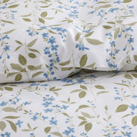 Garden Mist Classic Cool Cotton Percale Duvet Cover - Leaf Smoke Blue, King/Cal. King,Leaf Smoke Blue