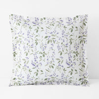 Garden Mist Classic Cool Cotton Percale Sham - Leaf Purple Multi, Euro,Leaf Purple Multi