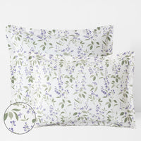 Garden Mist Classic Cool Cotton Percale Sham - Leaf Purple Multi, Standard,Leaf Purple Multi