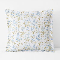 Garden Mist Classic Cool Cotton Percale Sham - Leaf Smoke Blue, Euro,Leaf Smoke Blue