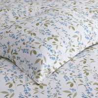 Garden Mist Classic Cool Cotton Percale Sham - Leaf Smoke Blue, Standard,Leaf Smoke Blue