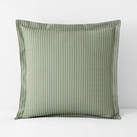 Garden Mist Classic Cool Cotton Percale Sham - Stripe Green, Euro,Stripe Green
