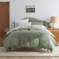 Garden Mist Classic Cool Cotton Percale Sham - Stripe Green, Standard,Stripe Green