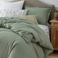 Garden Mist Classic Cool Cotton Percale Sham - Stripe Green, Standard,Stripe Green
