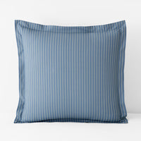 Garden Mist Classic Cool Cotton Percale Sham - Stripe Smoke Blue, Euro,Stripe Smoke Blue