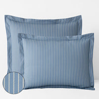 Garden Mist Classic Cool Cotton Percale Sham - Stripe Smoke Blue, Standard,Stripe Smoke Blue