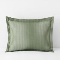 Garden Mist Classic Cool Cotton Percale Sham - Stripe Green, Standard,Stripe Green