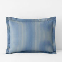 Garden Mist Classic Cool Cotton Percale Sham - Stripe Smoke Blue, Standard,Stripe Smoke Blue