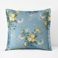 Garden Burst Premium Smooth Wrinkle-Free Sateen Reversible Sham - Slate Blue, Euro,Slate Blue