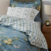 Garden Burst Premium Smooth Wrinkle-Free Sateen Reversible Sham - Slate Blue, Standard,Slate Blue