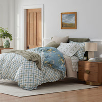 Garden Burst Premium Smooth Wrinkle-Free Sateen Reversible Sham - Slate Blue, Standard,Slate Blue