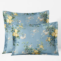 Garden Burst Premium Smooth Wrinkle-Free Sateen Reversible Sham - Slate Blue, Standard,Slate Blue