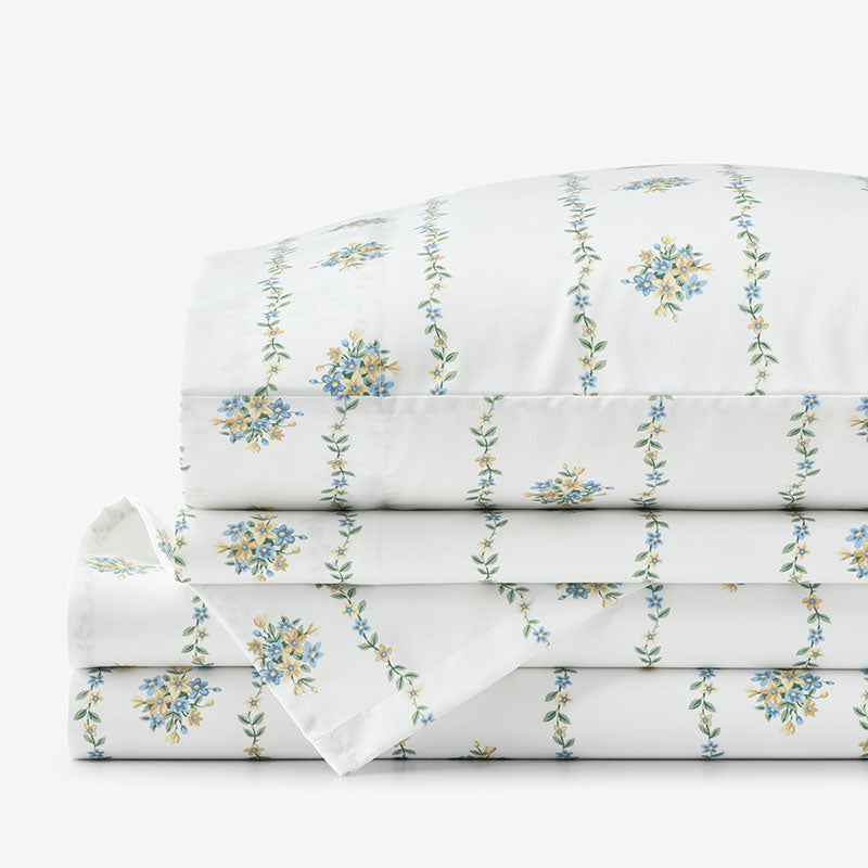 Garden Burst Premium Smooth Wrinkle-Free Sateen Bed Sheet Set - Mini Floral, Twin,Mini Floral