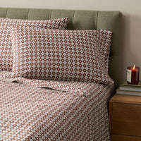 Nora Classic Cool Cotton Percale Pillowcase Set - Tile, Standard,Tile