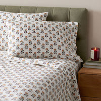 Nora Classic Cool Cotton Percale Bed Sheet Set - Flower, Twin,Flower