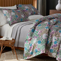 Zinnia Floral Classic Smooth Sateen Duvet Cover - Blush, King/Cal. King,Blush