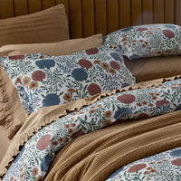 Zinnia Floral Classic Smooth Sateen Duvet Cover - Ivory, Full/Queen,Ivory