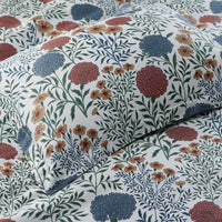 Zinnia Floral Classic Smooth Sateen Duvet Cover - Ivory, Full/Queen,Ivory