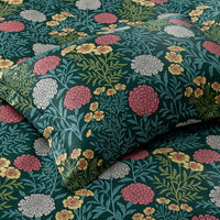 Zinnia Floral Classic Smooth Sateen Sham - Deep Teal, Standard,Deep Teal