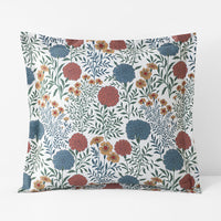 Zinnia Floral Classic Smooth Sateen Sham - Ivory, Euro,Ivory