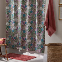 Zinnia Floral Classic Smooth Sateen Shower Curtain - Blush,Blush