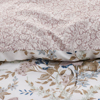 Blooming Floret Garment Washed Cotton Percale Reversible Duvet Cover Set - Blush, Twin/Twin XL,Blush