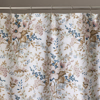 Blooming Floret Garment Washed Cotton Percale Shower Curtain - Blush,Blush