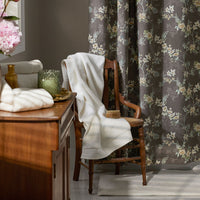 Charming Floral Garment Washed Cotton Percale Shower Curtain - Cocoa Brown,Cocoa Brown