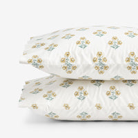 Charming Garden Garment Washed Cotton Percale Pillowcase Set - Golden Caramel, Standard,Golden Caramel