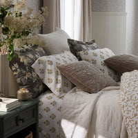 Charming Garden Garment Washed Cotton Percale Pillowcase Set - Golden Caramel, Standard,Golden Caramel
