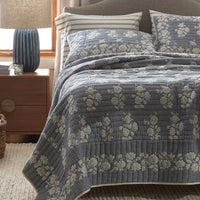 Isolde Quilted Sham - Blue, Standard,Blue
