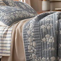 Isolde Quilted Sham - Blue, Standard,Blue