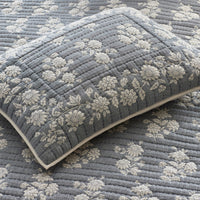 Isolde Quilted Sham - Blue, Standard,Blue