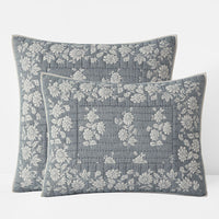 Isolde Quilted Sham - Blue, Standard,Blue